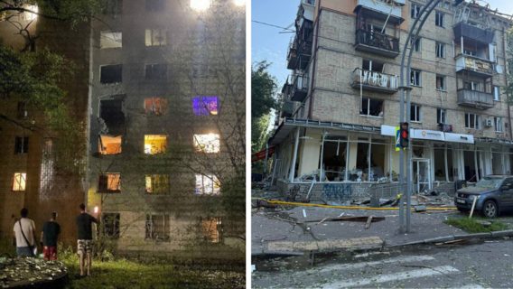 UPD. Унаслідок атаки на Київ пошкоджено гуртожитки НАУ та будівлі КПІ, а «Укрпошта» втратила два відділення